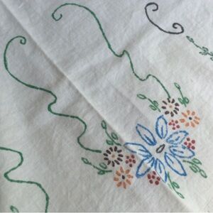 Vintage Handmade Linen Tea Towel